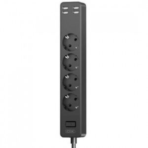 Мережевий Подовжувач XO WL-10 EU 4AC+4USB (Чорний)