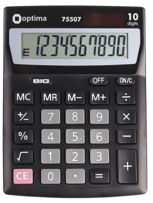 Калькулятор, 10 розрядів, 137х103х32 мм, настільний, OPTIMA 75507