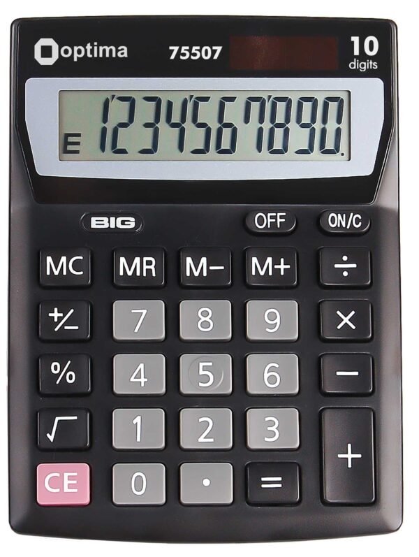 Калькулятор, 10 розрядів, 137х103х32 мм, настільний, OPTIMA 75507