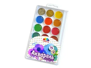 Акварель 16+2 кол зол.,сріб "Творчість"б/к пластик "Гамма" 400120