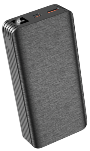 Батарея універсальна XO PR144 20000mAh, 1xUSB, 1xType-C, PD, QC, 22.5W, Black