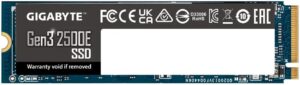 Накопичувач SSD: 500 Gb (M.2) Gigabyte Gen3 2500E 2280 PCIe 3.0x4 NVMe 1.3 (R/W: 2300/1500 Mb/s)