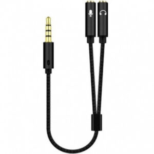 Кабель AUX KM KY-191 2-in-1 3.5 male to 2 female 1m