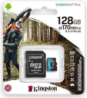 Флеш-карта Micro SDXC 128Gb Kingston Canvas Go Plus Class 10 UHS-I U3 + SD адаптер