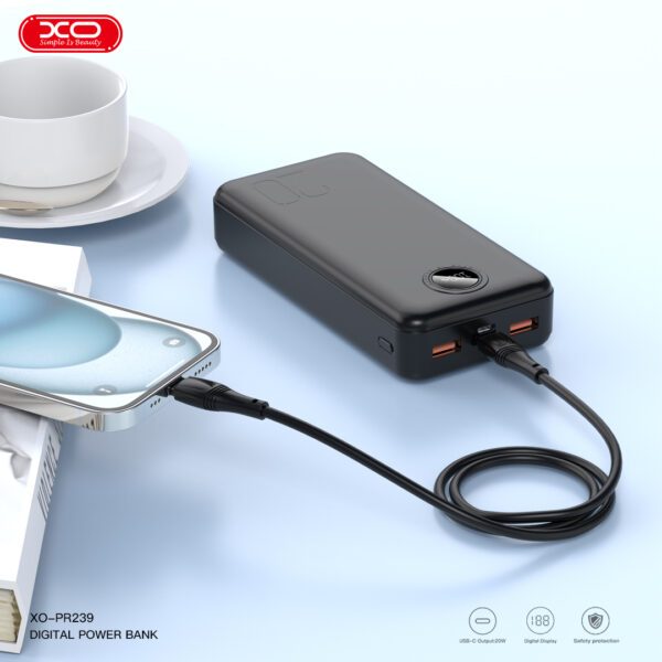 Додаткова батарея XO PR239 - 20000 mAh PD20W + QC22.5W (Black) - Зображення 5