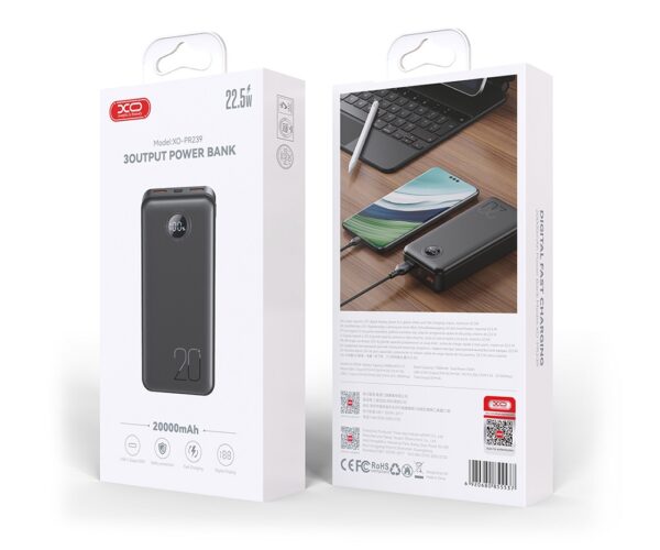 Додаткова батарея XO PR239 - 20000 mAh PD20W + QC22.5W (Black) - Зображення 4