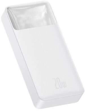 Батарея універсальна Baseus Bipow 20000mAh, (2USB/1Type-C PD/QC 20W 3A), White