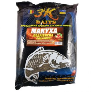Макуха смажена подрібнена 3К-Baits ПОЛУНИЦЯ 1000гр