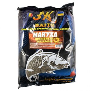 Макуха смажена подрібнена 3К-Baits НАТУРАЛЬНА 1000гр