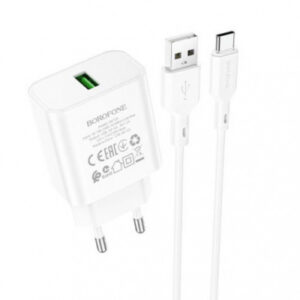 Мережевий Зарядний Пристрій Borofone BA72A Spring QC3.0 + Type-C
