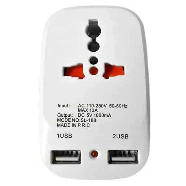 Мережевий зарядний пристрій Travel Adaptor 823 c 2 USB - Зображення 2
