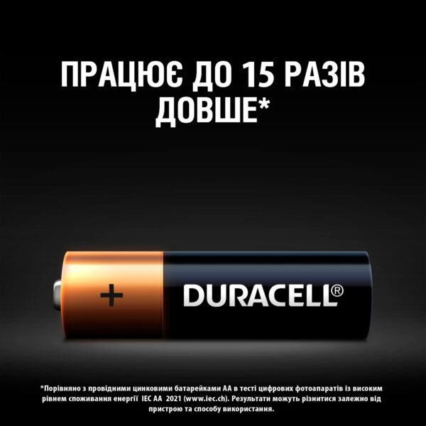 Батарейка DURACELL LR06 MN1500 уп. 1х12 шт. (пальчик) - Зображення 4