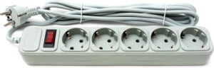 Подовжувач: 220V ProLogix, 5 розеток, 0.75мм, 3m Gray