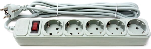 Подовжувач: 220V ProLogix, 5 розеток, 0.75мм, 3m Gray