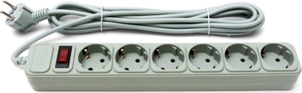 Подовжувач: 220V ProLogix, 6 розеток, 0.75мм, 3m Gray