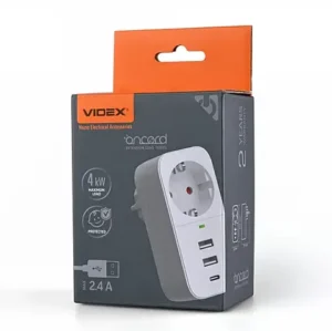 Мережевий адаптер VIDEX ONCORD 2 в 1 USB 2.4 A