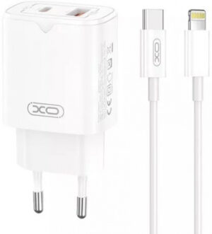 Мережевий зарядний пристрій XO L130 (PD/QC3.0/30W) 1USB/1USB-C + Lightning (NB189A)