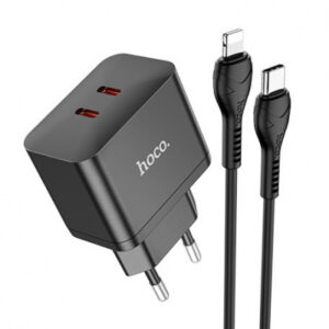 Мережевий Зарядний Пристрій Hoco N29 (PD 35W/QC3.0) 2Type-C/3.0A + (Type-C - Lightning)