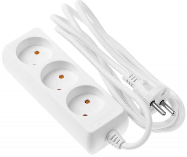 Подовжувач: 220V 2E U03M3 1.8m 3 роз. White