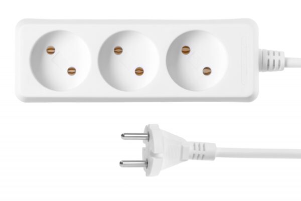 Подовжувач: 220V 2E U03M3 1.8m 3 роз. White - Зображення 2