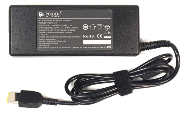 Блок живлення PowerPlant для ноутбука Lenovo 20V, 4.5A, 90W, Square-PIN