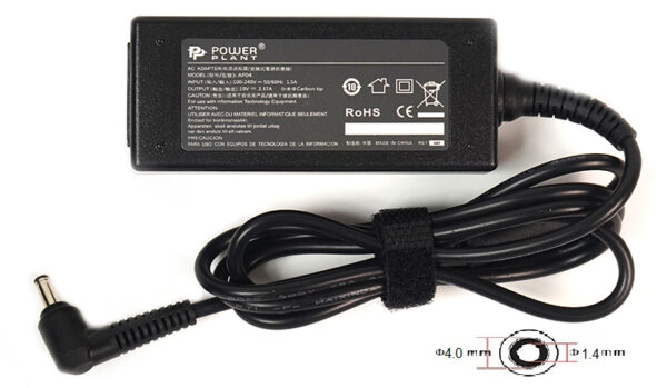 Блок живлення PowerPlant для ноутбука Asus 19V, 2.37A, 45W, 4.0*1.4мм