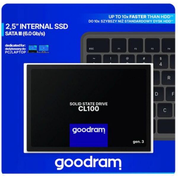 Накопичувач SSD: 240 Gb (2.5") Goodram CL100 Gen.3 SATA III (R/W: 520/400 Mb/s) 3D TLC - Зображення 2