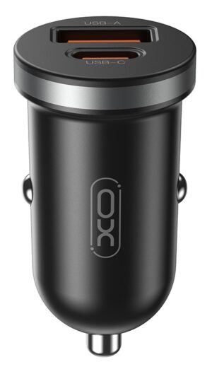 Автомобільний зарядний пристрій XO CC56 30W Mini Car Charger Type-C PD + USB-A (Чорний)