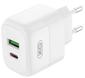 Мережевий зарядний пристрій XO L137 - 20W PD USB-C & 18W QC USB-A (Білий)