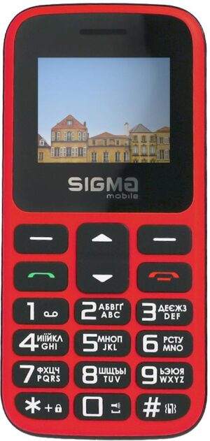Телефон Sigma Comfort 50 HIT (2023) / 2SIM / Red / 1.77" / SD / BT / 0.3 MP / 1450mAh / Моноблок