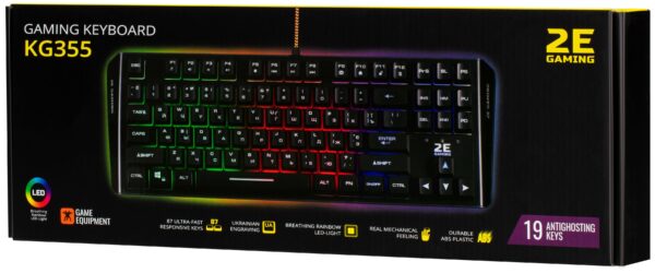 Клавіатура, 2E KG355 USB, Black ( Gaming ) - Зображення 6