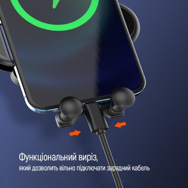 Автотримач ColorWay Gravity Sensor Holder, Black - Зображення 10