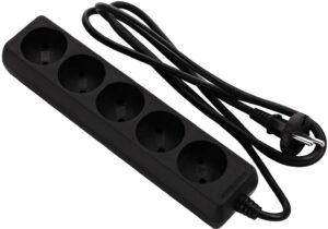 Мережевий фільтр 2E U0510M1.5BK 5/1.5m Black (2E-U0510M1.5BK)