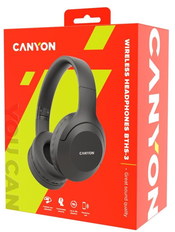 Гарнітура накладна Canyon BTHS-3 Bluetooth, Dark Grey - Зображення 5