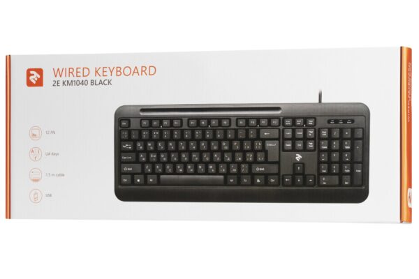 Клавіатура, 2E KM1040 USB, Black - Зображення 3