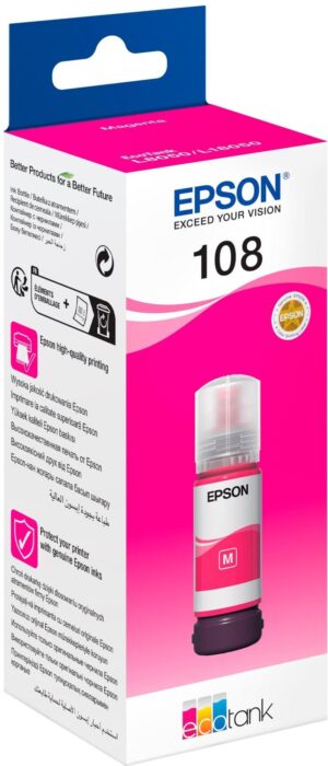 Чорнило Epson 108 for EcoTank L8050/L18050 Magenta (C13T09C34A)