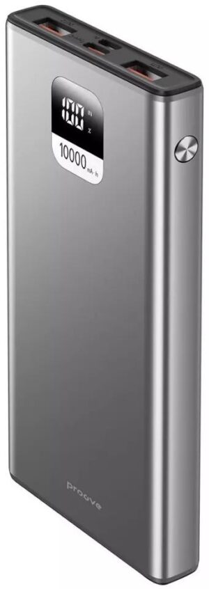 Батарея універсальна Proove Guardian 10000mAh, 2xUSB, 1xType-C,1xMicro, 22.5W, metal gray