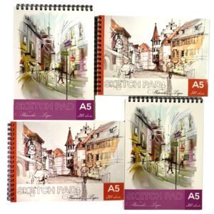 Скетчбук на спіралі, А5, 30 аркушів, 100 г/м2, м'яка обкладинка, "SketchPad", Тетрада