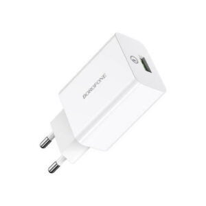 Мережевий Зарядний Пристрій Borofone BA21A (QC3.0) 1USB/3.0A/18W (Білий)