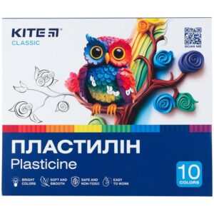 Пластилін, 10 кольорів, 200 г, "Kite Classic", KITE
