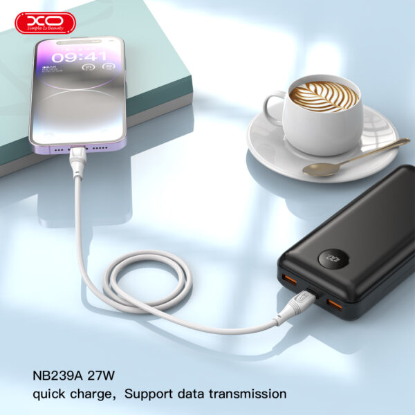 Кабель XO NBQ239A Zeus Series High Elastic Type-C to Lightning - 27W - 1m (Білий) - Зображення 4