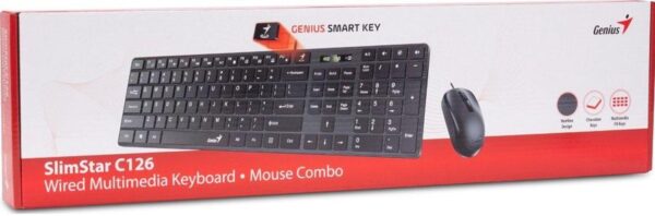 Клавіатура+миша, Genius C-126 SlimStar USB, Black - Зображення 6