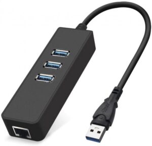 Хаб USB Dynamode USB 3.0 to RJ45 Gigabit Lan, 3xUSB 3.0, Win7/8/10, Mac OS X, Black