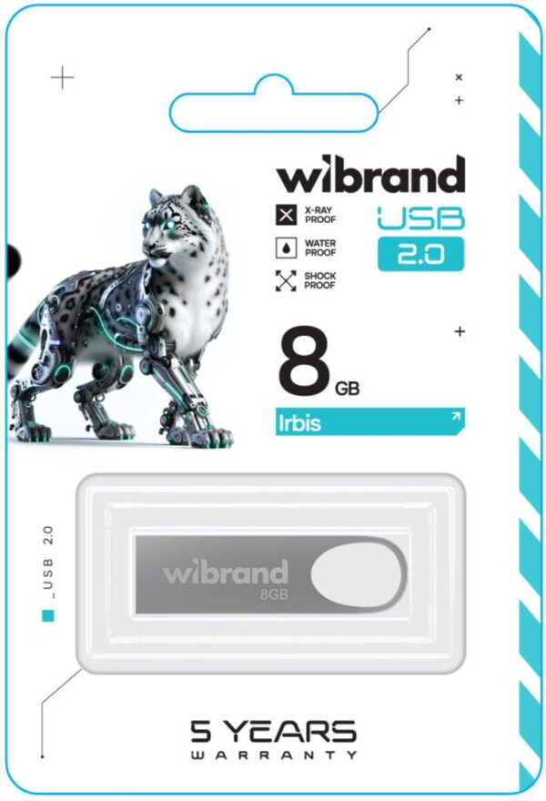 Флеш-нокопичувач USB:8Gb Wibrand Irbis USB 2.0 Silver - Зображення 2