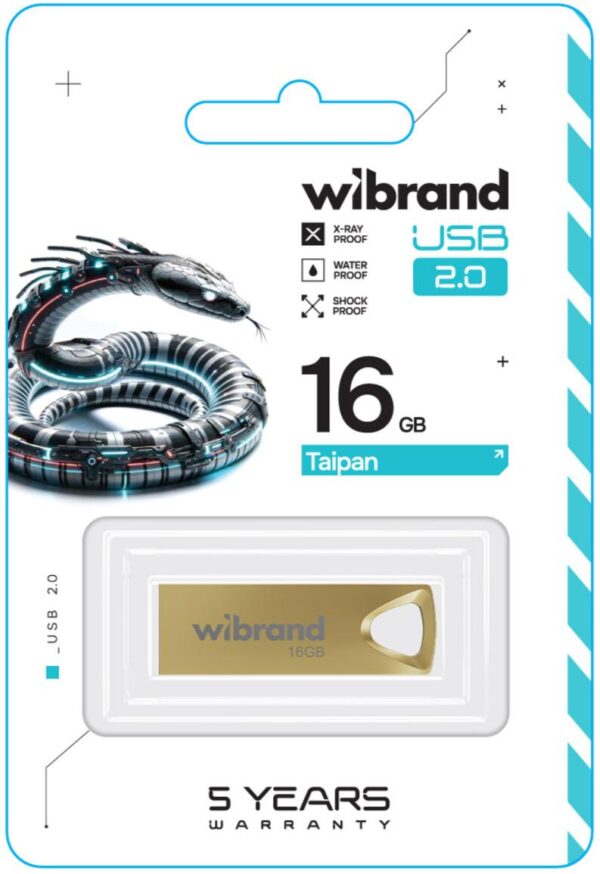 Флеш-накопичувач USB: 16Gb Wibrand USB 2.0 Taipan Gold - Зображення 2