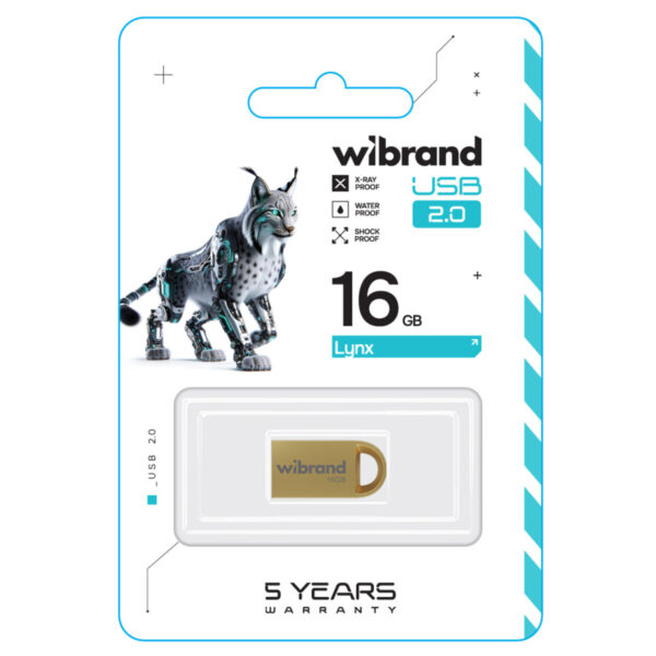 Флеш-накопичувач USB: 16Gb Wibrand USB 2.0 Lynx Gold - Зображення 2