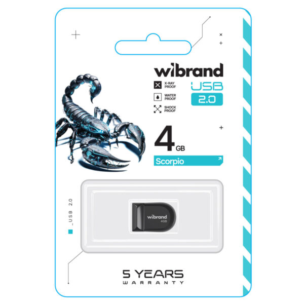 Флеш-накопичувач USB:4Gb Wibrand USB 2.0 Scorpio Black - Зображення 2