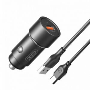 Автомобільний Зарядний Пристрій XO CC54 1USB/18W/QC3.0 + (USB - MicroUSB) (Чорний)