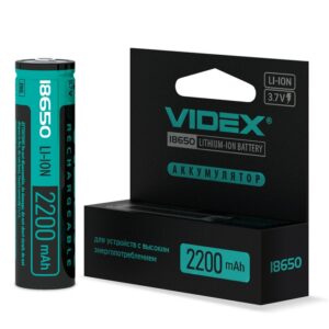 Акумулятор Videx 3.7V 18650 (Захист) 2200