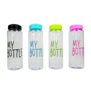 Пляшка для води, 500 мл, пластикова, з кришкою і суцільним  чохлом, "My bottle"
